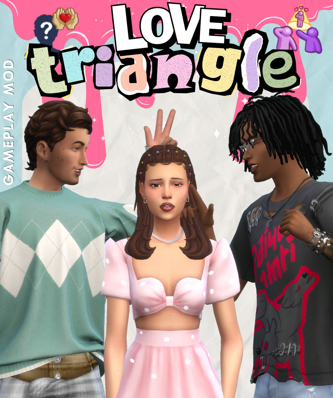 Love Triangle Sims 4 mod official preview by Maplebell