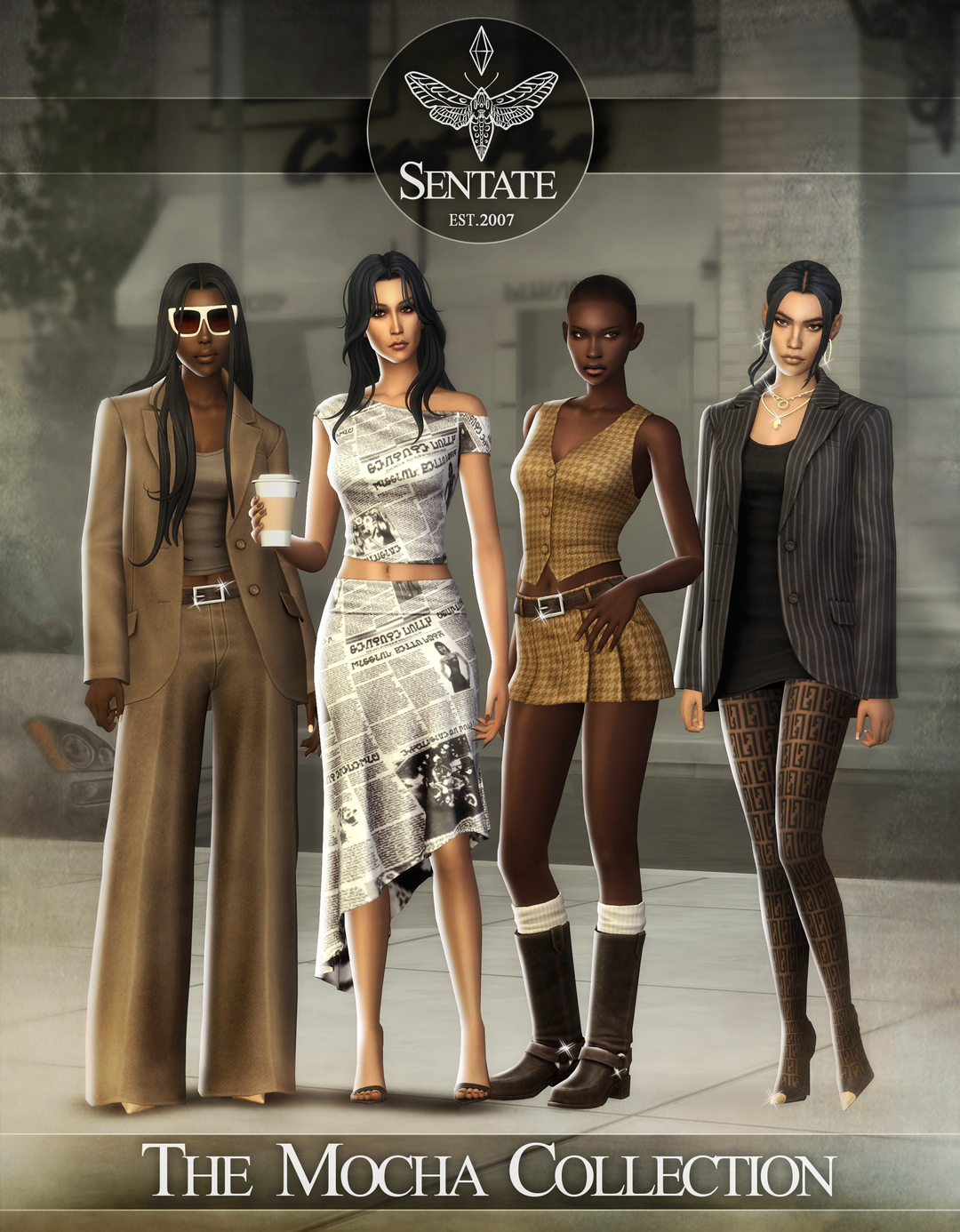 The Mocha Collection official Sims 4 CC collection preview by Sentate