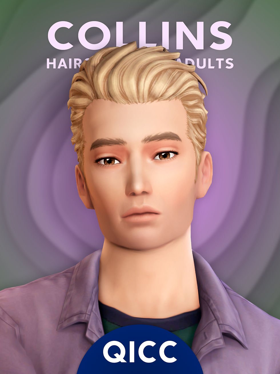 Collins Hair Maxis Match Sims 4 hairstyle by Quirky Introvert CC