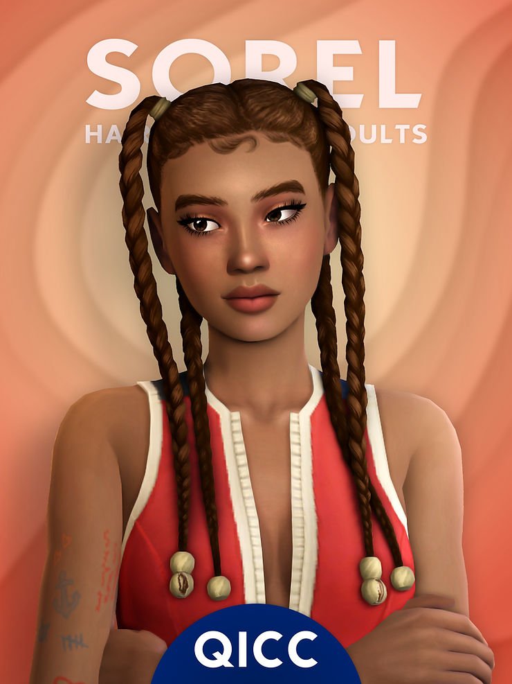 Sorel Hair Maxis Match Sims 4 hairstyle by Quirky Introvert CC