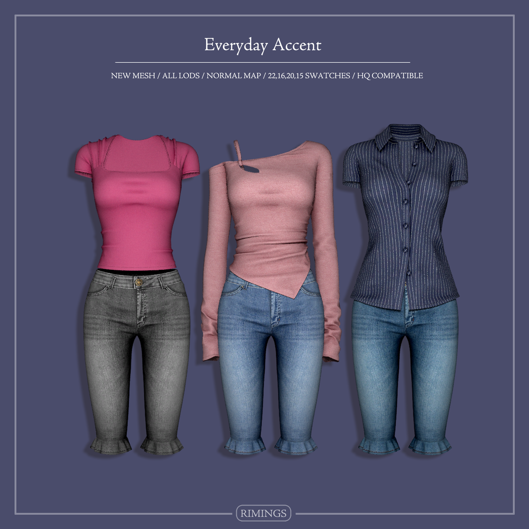 RIMINGS Everyday Accent Sims 4 clothing and accessories preview