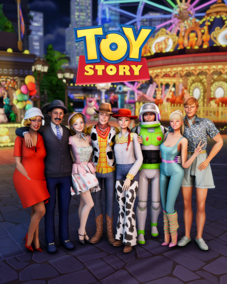 Ratinher's Toy Story Sims 4 outfit recolors inspired by Jessie, Woody and Buzz Lightyear