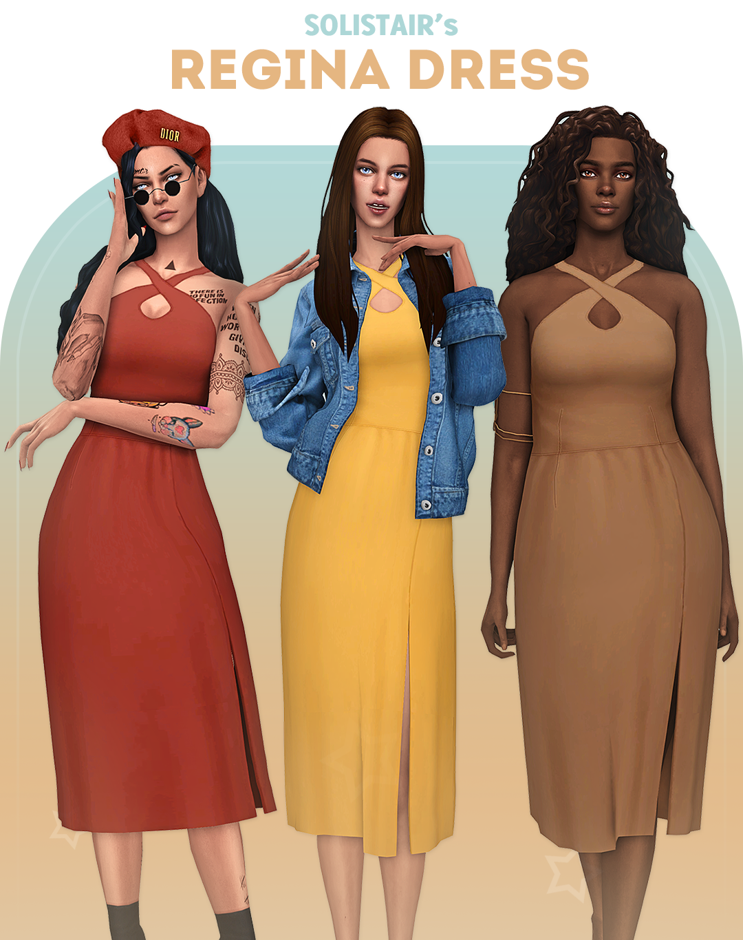 Regina Dress by Solistair official Sims 4 preview