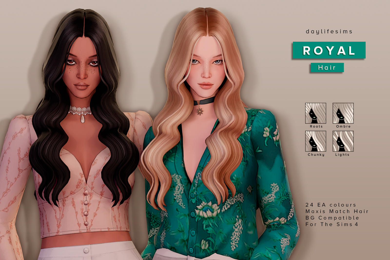 Royal Hair official Sims 4 preview by Daylifesims