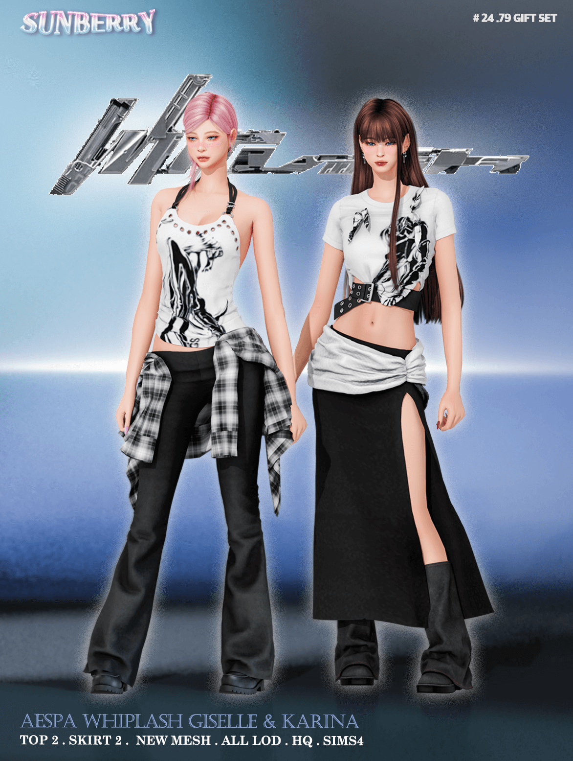 SUNBERRY AESPA Whiplash Gift Set Sims 4 custom content preview
