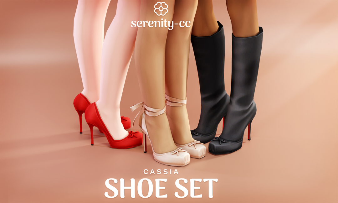 Cassia Shoe Set for The Sims 4 official creator preview by Serenity-cc