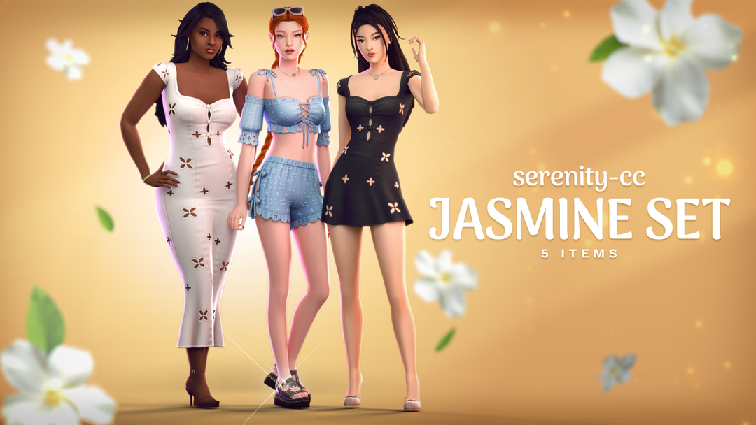 Jasmine Set for The Sims 4 official creator preview by Serenity-cc