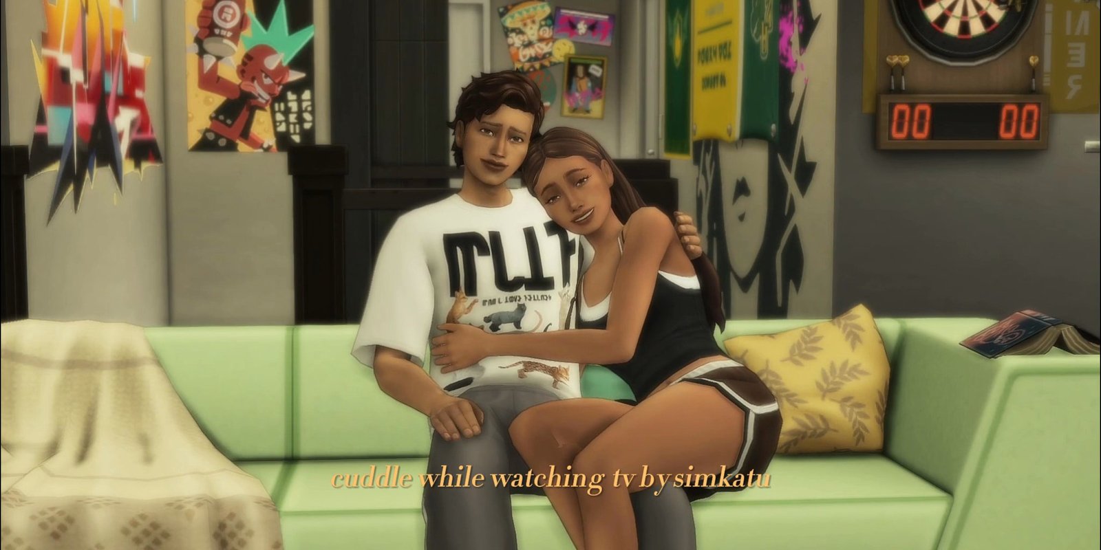 Cuddle While Watching TV official Sims 4 preview by Simkatu