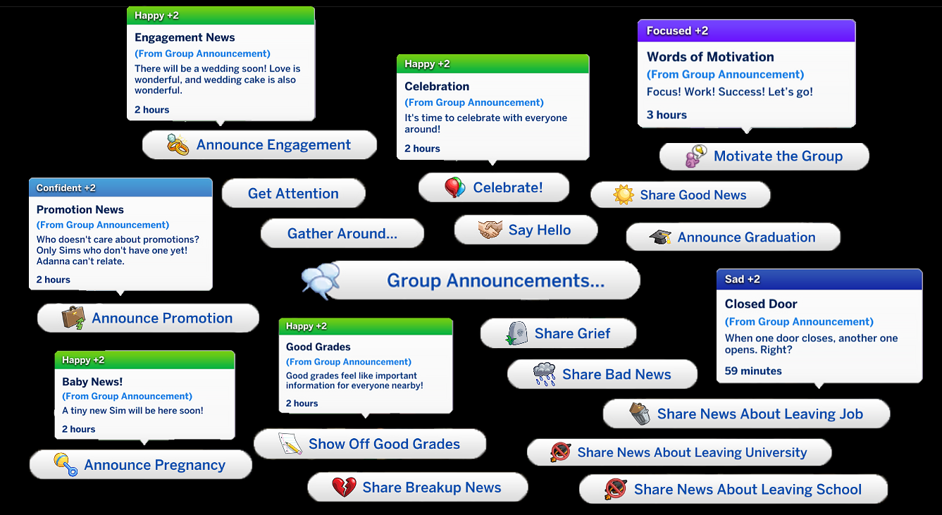 Group Announcements official Sims 4 preview by Simkatu