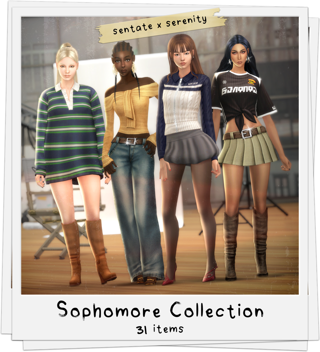 The Sophomore Collection official Sims 4 CC collection preview by Sentate & Serenity
