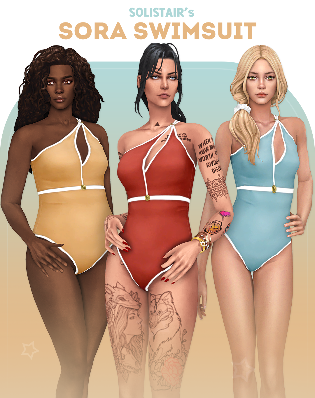Sora Swimsuit by Solistair official Sims 4 preview