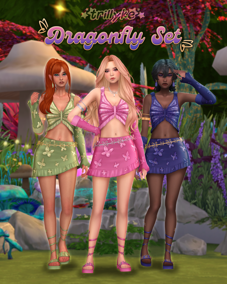 Trillyke Dragonfly Set Sims 4 custom content official preview