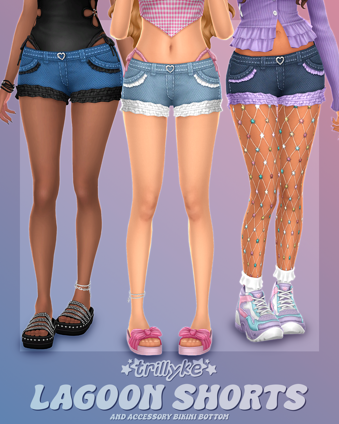 Trillyke Lagoon Shorts & Accessory Bikini Bottom Sims 4 custom content official preview