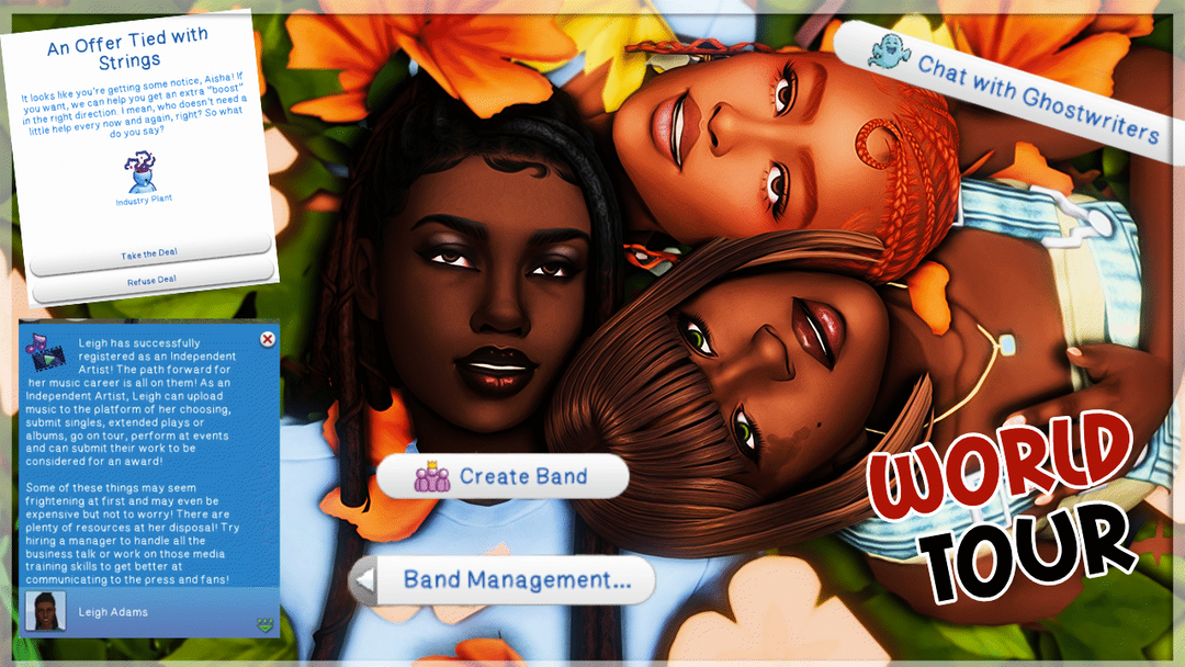 World Tour Sims 4 music career gameplay mod cover by ThatsSoJordy