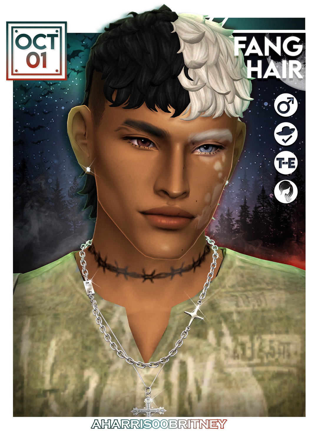 Fang Hair Sims 4 hairstyle official preview by aharris00britney