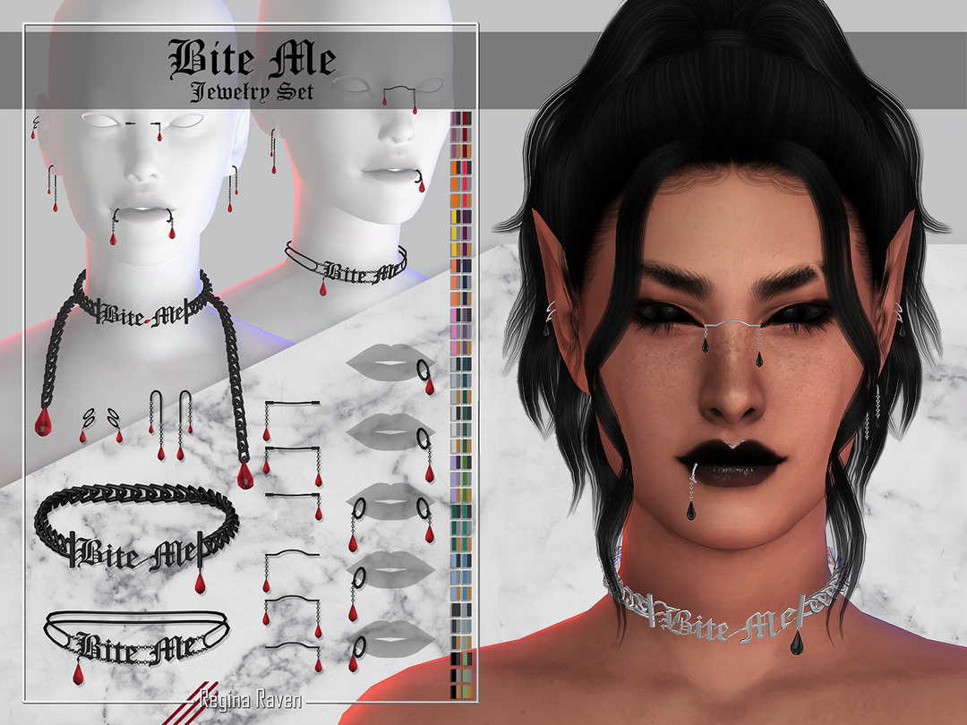 Bite Me Jewelry Set Sims 4 CC by Regina Raven