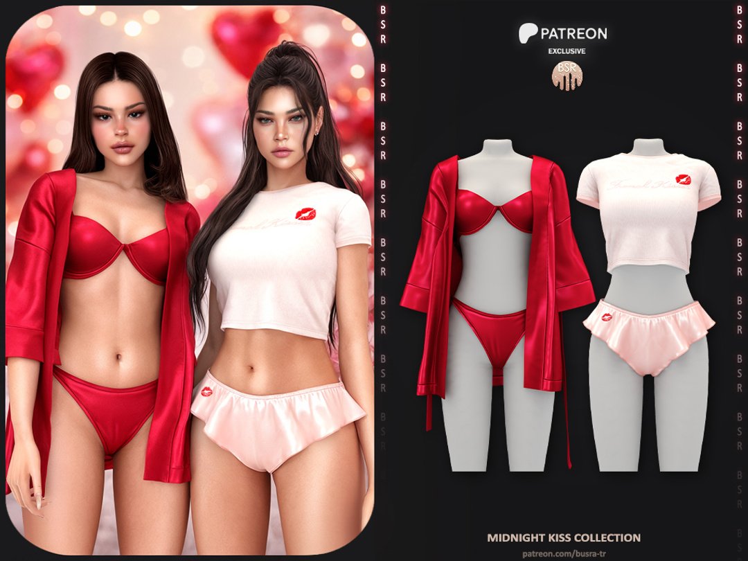 busra-tr Midnight Kiss Collection Sims 4 CC official preview