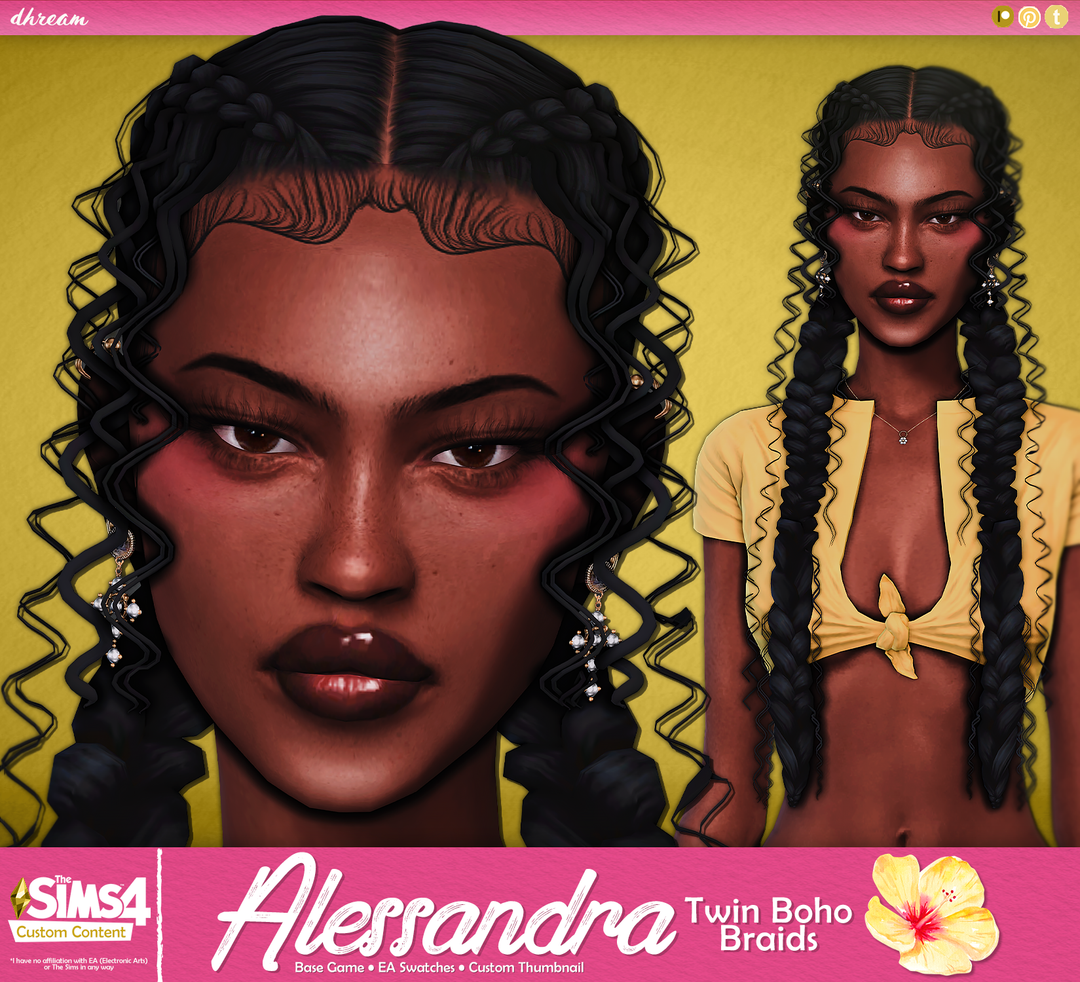 Alessandra Hair by dhream official Sims 4 preview