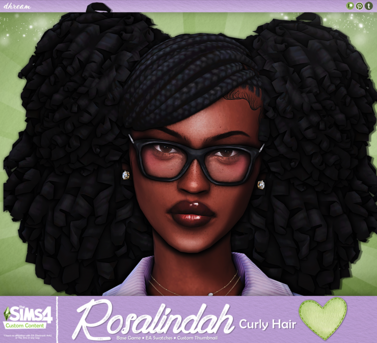 Rosalindah Curly Hair by dhream official Sims 4 preview