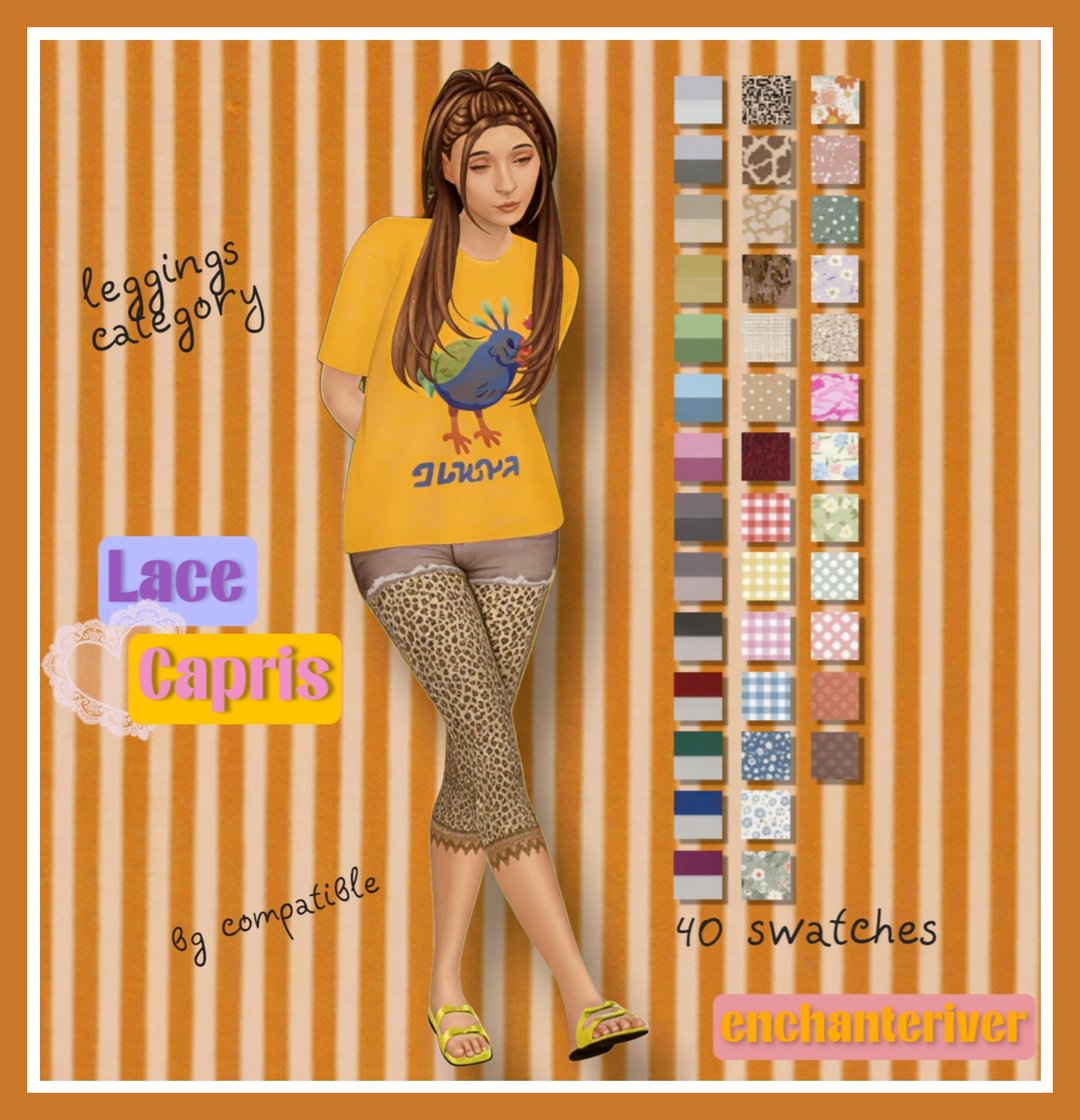 Lace Capris by enchanteriver official Sims 4 preview