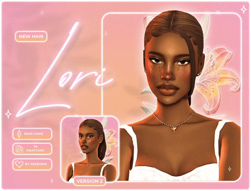 Press'd Lori Hair Sims 4 CC preview by GegeSims