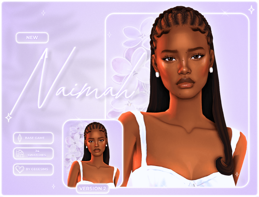 Naimah Hair Sims 4 CC preview by GegeSims