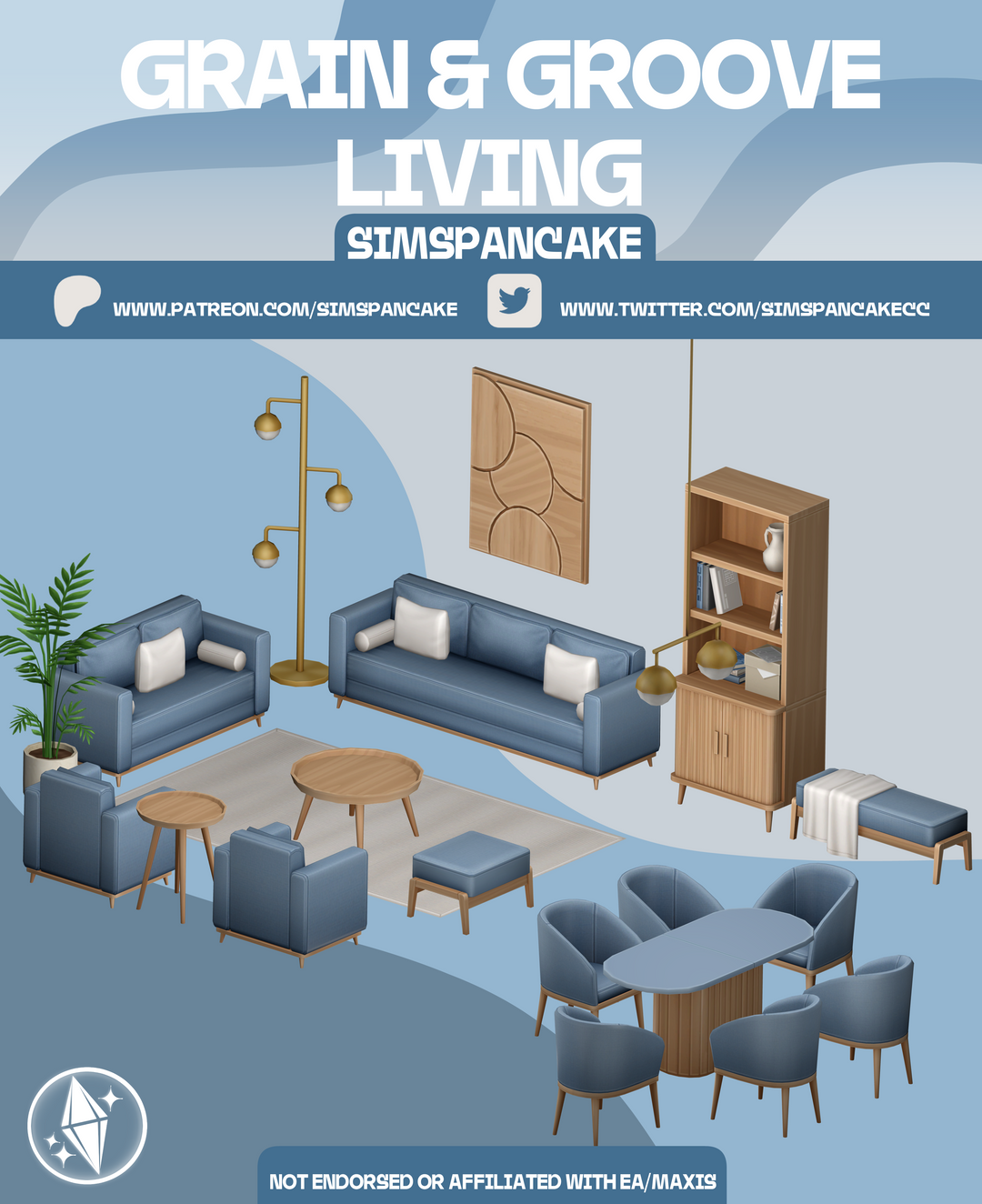 Grain & Groove Living CC Pack by simspancake official Sims 4 preview