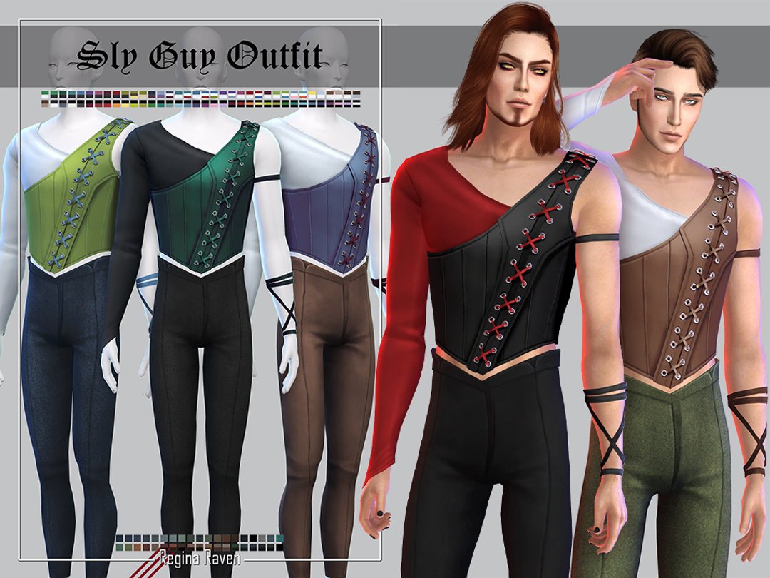 Sly Guy Outfit Sims 4 CC by Regina Raven