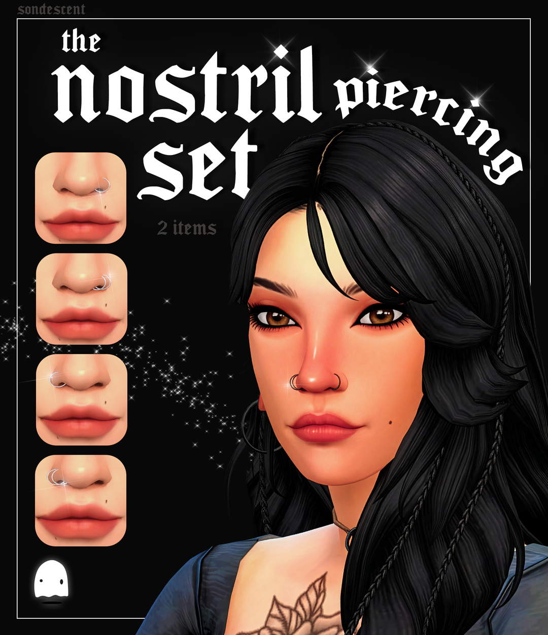 The Nostril Piercing Set by sondescent official Sims 4 preview