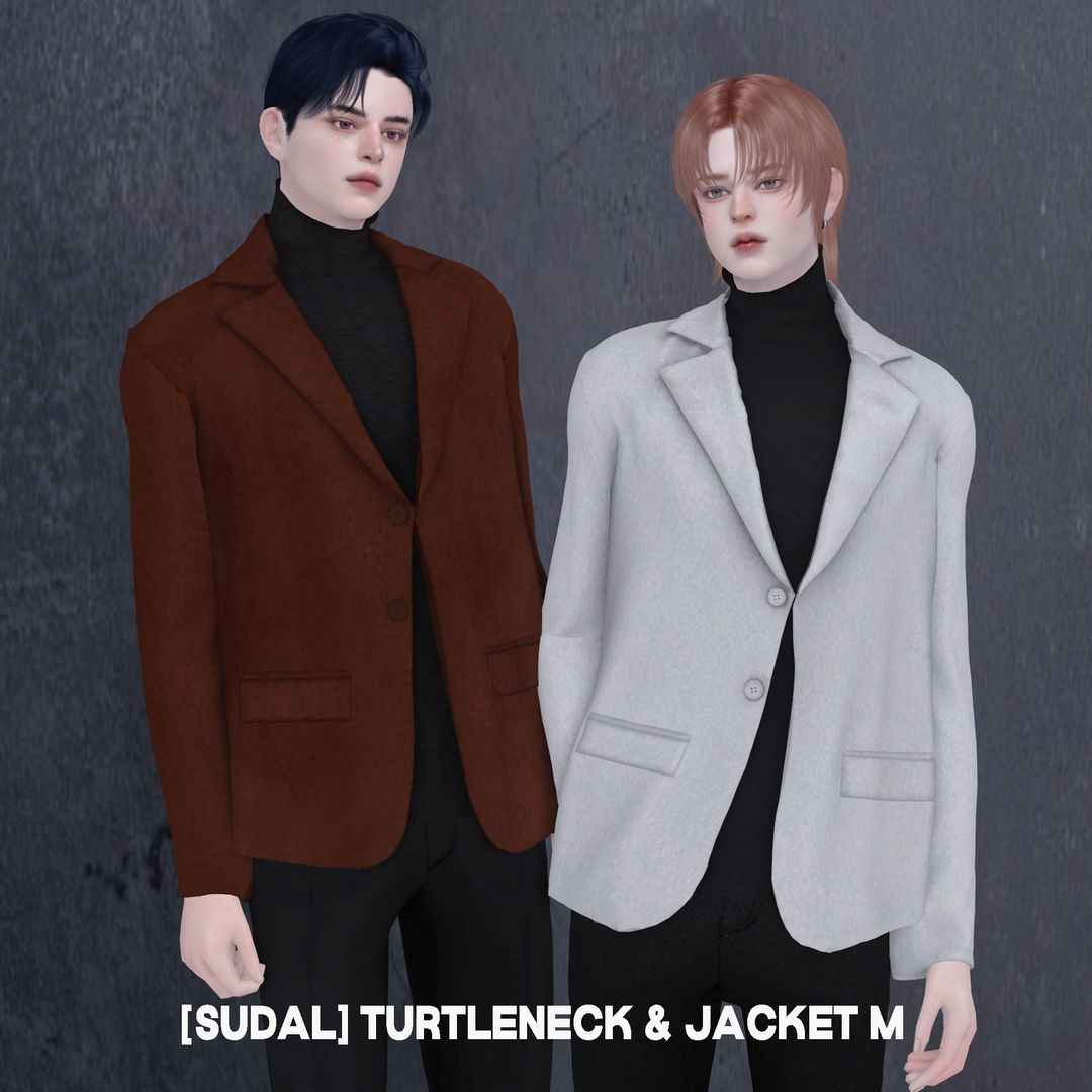 sudal - sims Turtleneck & Jacket M Sims 4 CC official preview