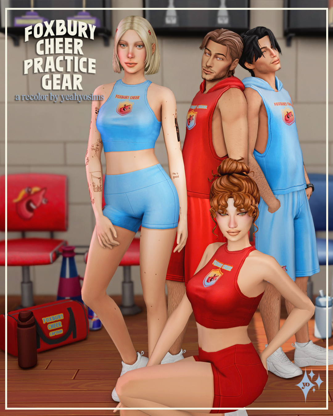 Foxbury Cheer Practice Gear by yeahyosims for The Sims 4