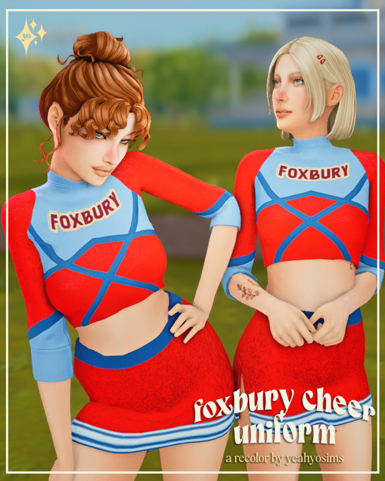 Foxbury Cheer and Campus Merch by yeahyosims for The Sims 4