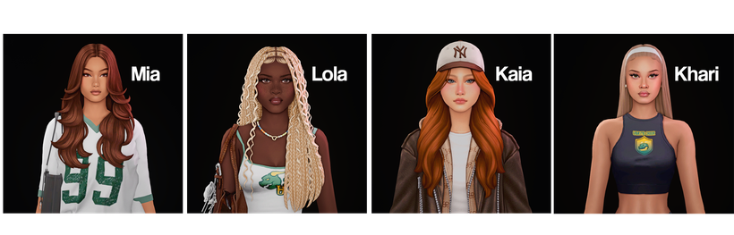 Townie Pack: Cheerleaders by yeahyosims for The Sims 4