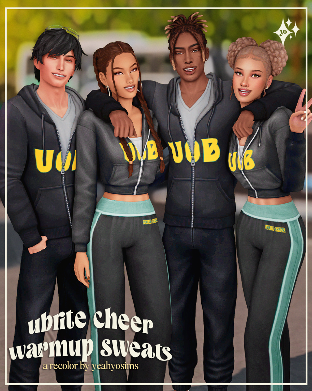 UBrite Cheer Warmup Sweats by yeahyosims for The Sims 4